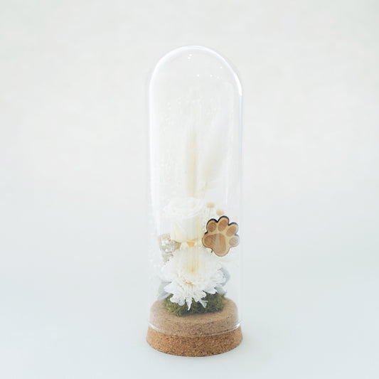 ホコリが被らないガラスドーム供花L