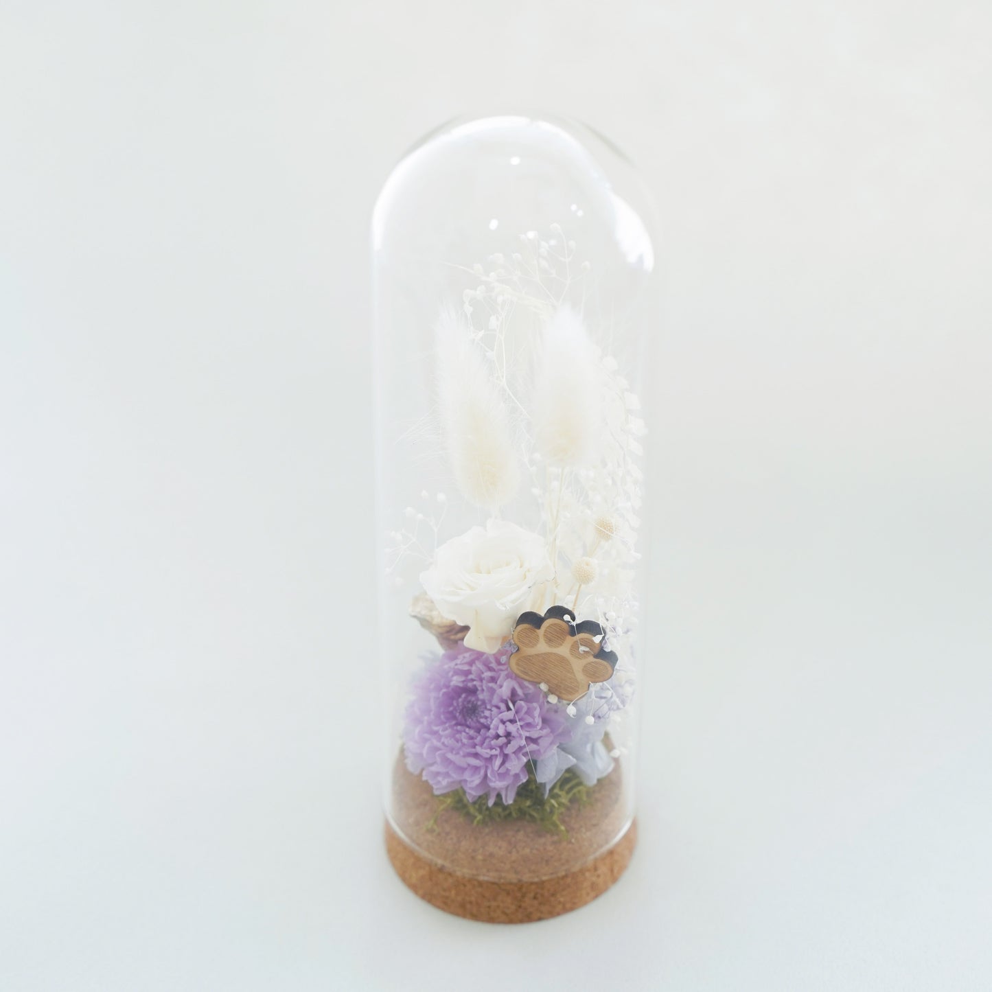 ホコリが被らないガラスドーム供花L