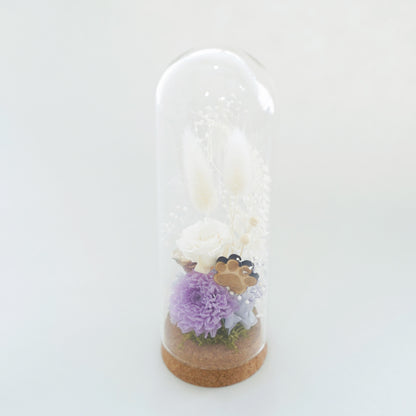 ホコリが被らないガラスドーム供花L
