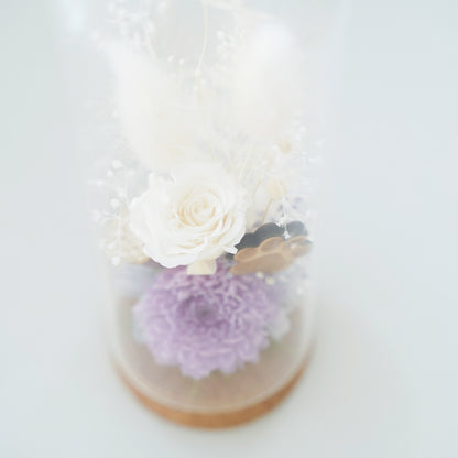 ホコリが被らないガラスドーム供花L
